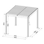 Bioklimatická pergola G21 Austin 3x3 m, antracitová hliníková