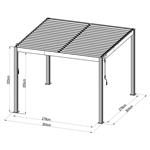 Bioklimatická pergola G21 Austin Premium 3x3 m, antracitová hliníková