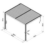 Bioklimatická pergola G21 Trenton 4x3 m, antracitová hliníková