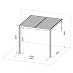 Bioklimatická pergola G21 Trenton Premium 3x3 m, antracitová hliníková