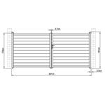 Brána G21 Orlando 392x173 cm dvoukřídlá, antracitová