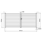 Brána G21 Reno 392x176 cm dvoukřídlá, antracitová