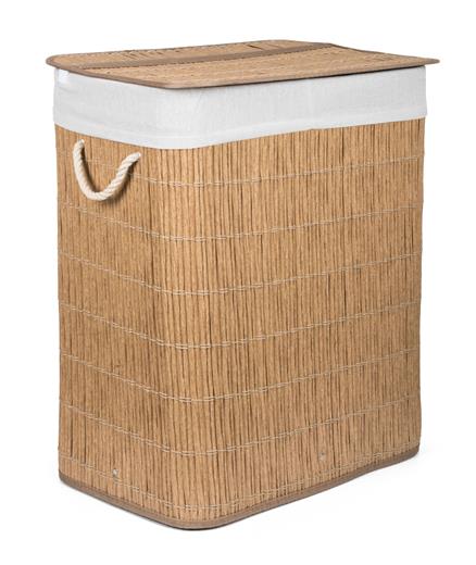 Koš na prádlo G21 105 l s rozdělovačem, ratanový design s bílým košem