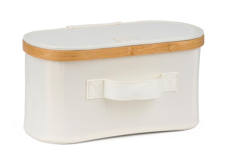 Úložný box G21 30 x 15 x 15 cm, bambusový s víkem, béžový
