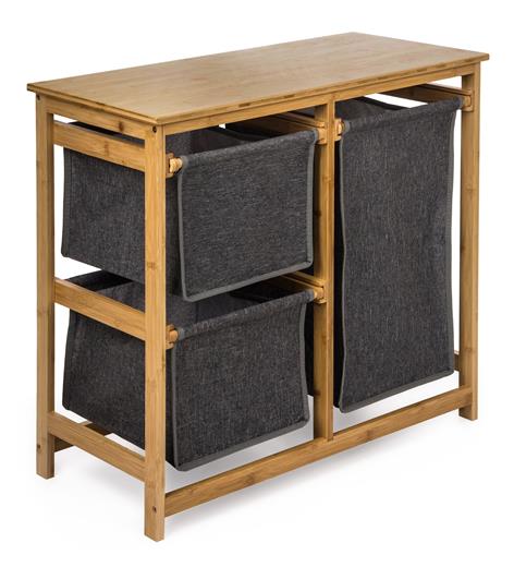 Koš na prádlo G21 38 l s úložnými boxy, bambusový - 2. jakost