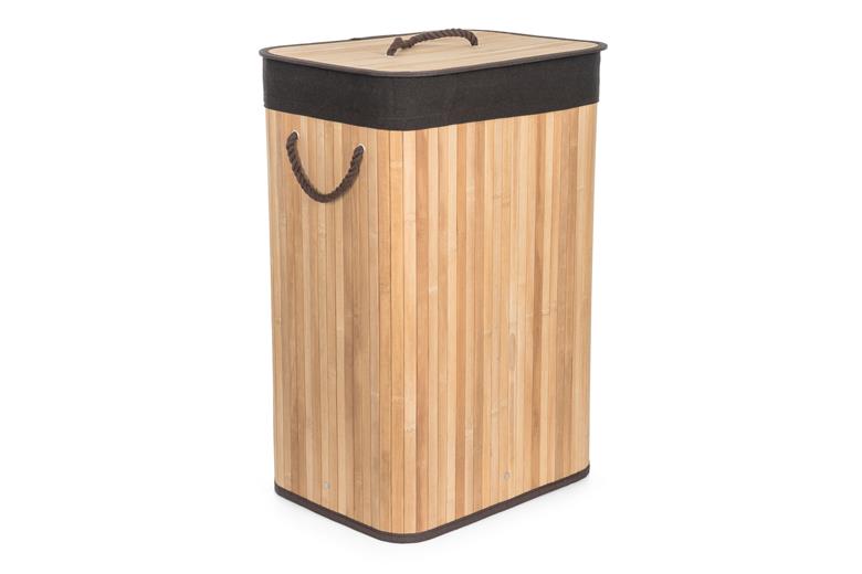 Koš na prádlo G21 72 l, bambusový s hnědým košem