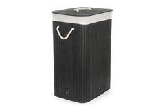 Koš na prádlo G21 72 l, bambusový černý s bílým košem