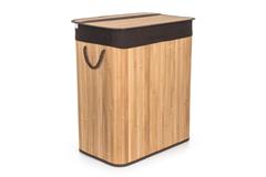 Koš na prádlo G21 105 l s rozdělovačem, bambusový s hnědým košem 