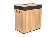 Koš na prádlo G21 150 l s rozdělovači, bambusový s hnědým košem 