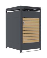 Přístřešek na popelnice G21 68x117x80 cm, antracitový s dekorem dřeva