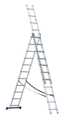 Žebřík G21 třídílný 7,6m 3x11 příček - 2. jakost