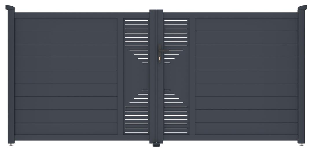 Brána G21 Marion 350x158 cm dvoukřídlá, antracitová