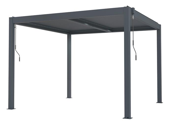 Bioklimatická pergola G21 Austin 3x3 m, antracitová hliníková