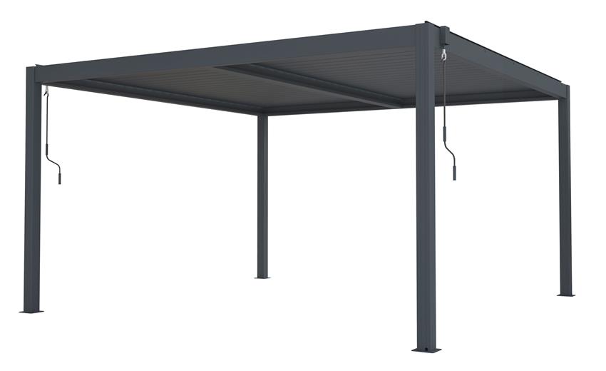 Bioklimatická pergola G21 Austin 4x4 m, antracitová hliníková