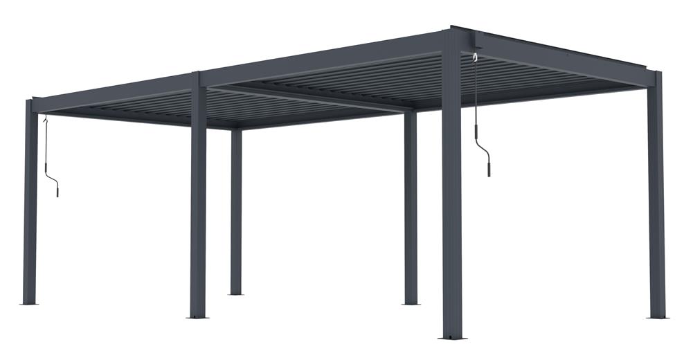 Bioklimatická pergola G21 Austin Premium 6x3 m, antracitová hliníková