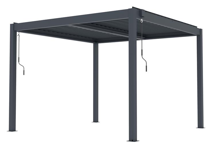 Bioklimatická pergola G21 Austin Premium 3x3 m, antracitová hliníková