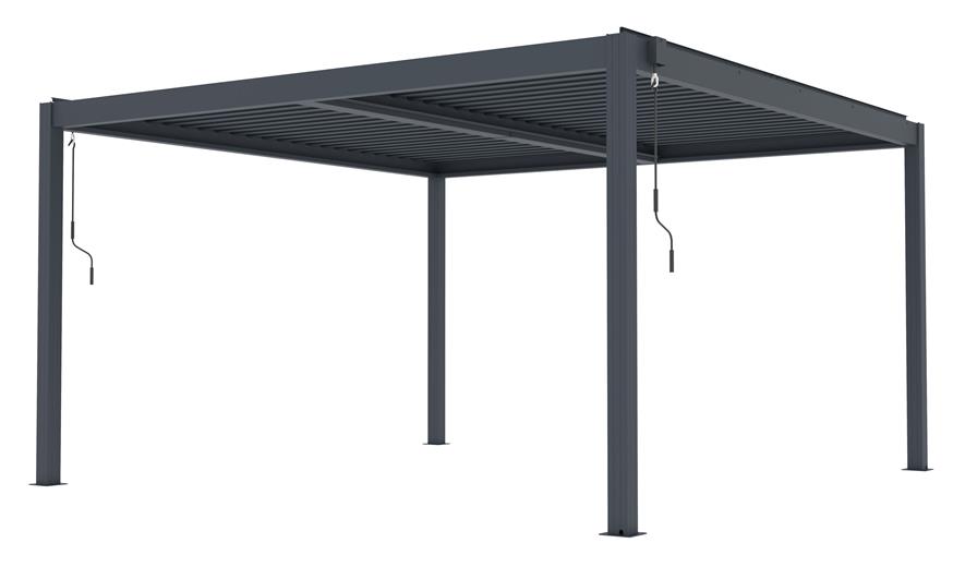 Bioklimatická pergola G21 Austin Premium 4x4 m, antracitová hliníková