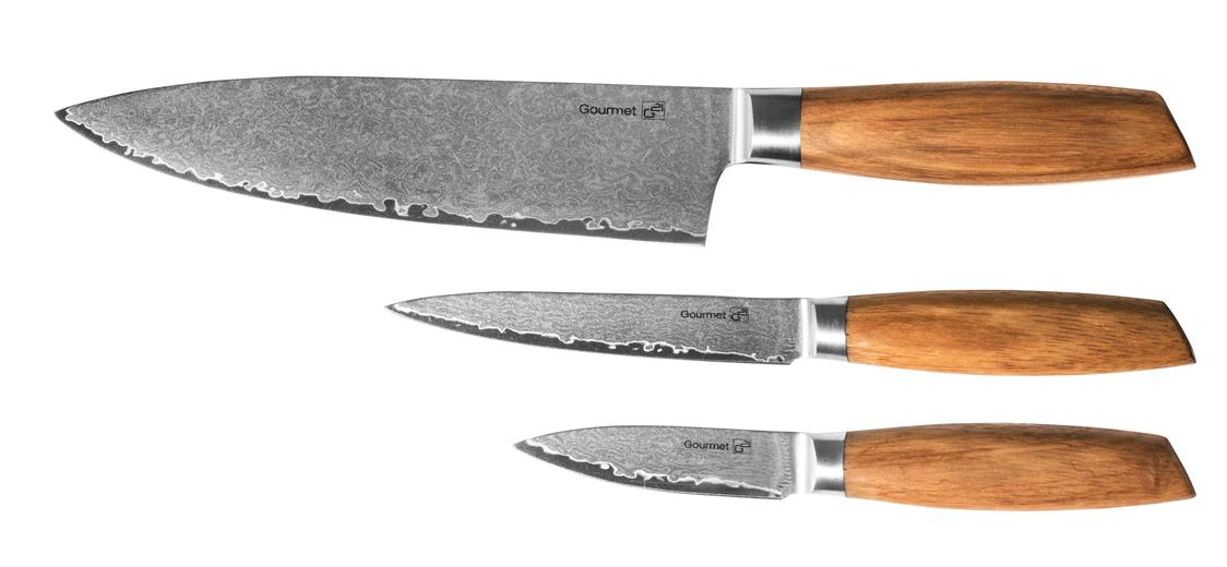 Sada nožů G21 Gourmet Damascus small box 3 ks, rukojeť zebrawood