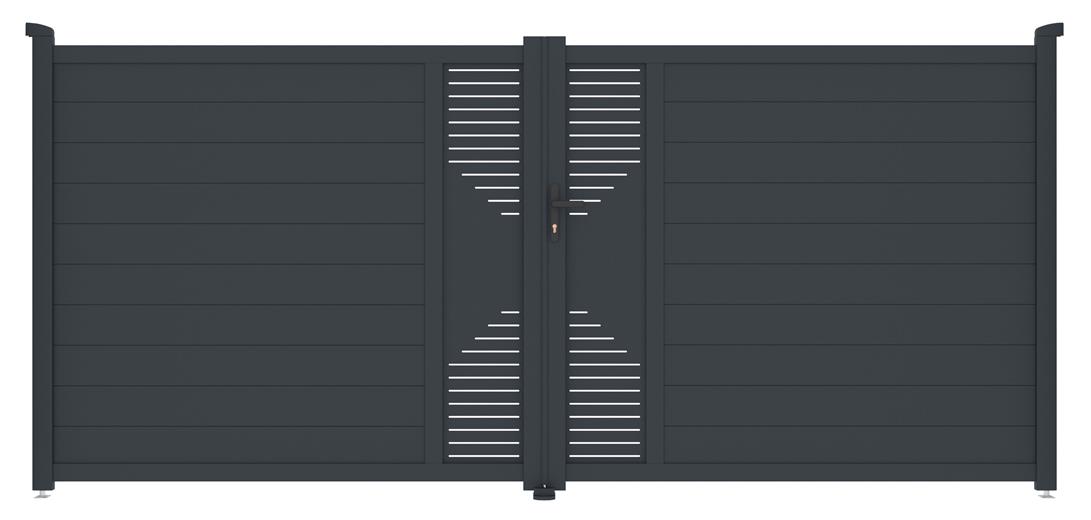 Brána G21 Marion 392x173 cm dvoukřídlá, antracitová