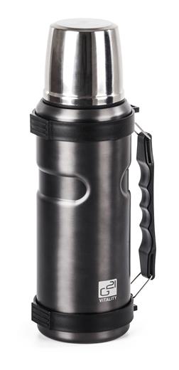 Termoska G21 na pití, 1000 ml, ocelově šedá s rukojetí