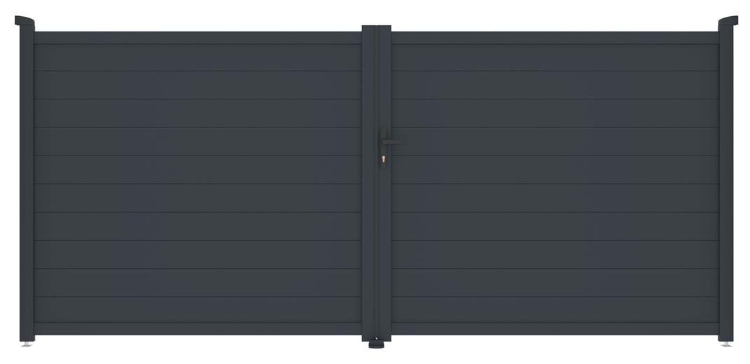 Brána G21 Orlando 392x173 cm dvoukřídlá, antracitová