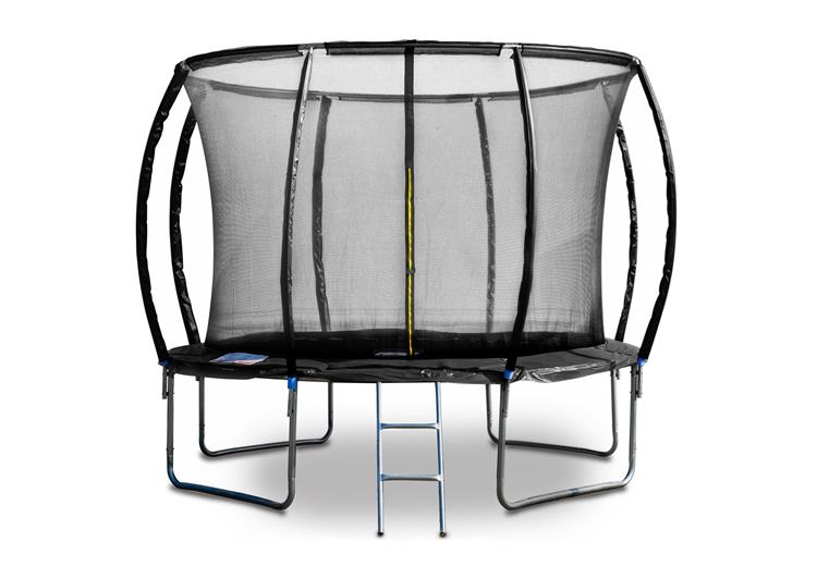 Trampolína G21 SpaceJump, 305 cm, černá, s ochrannou sítí + schůdky zdarma - neoriginální obal
