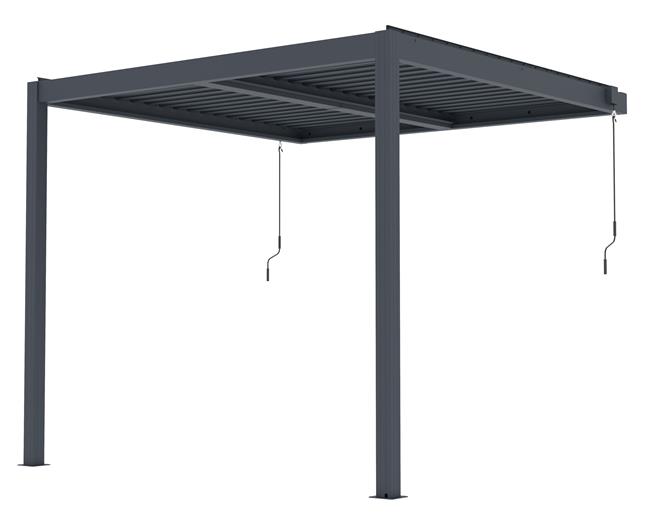 Bioklimatická pergola G21 Trenton Premium 3x3 m, antracitová hliníková
