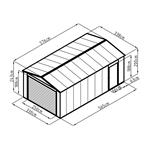 Garáž G21 Portland 1950, 338 x 576 cm, antracitová - 2. jakost