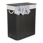 Koš na prádlo G21 105 l s rozdělovačem, bambusový černý s bílým košem