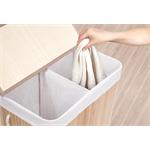 Koš na prádlo G21 105 l s rozdělovačem, bambusový s bílým košem 