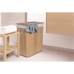 Koš na prádlo G21 105 l s rozdělovačem, bambusový s bílým košem 