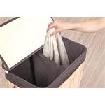 Koš na prádlo G21 105 l s rozdělovačem, bambusový s hnědým košem 