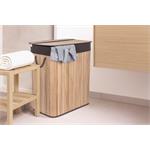 Koš na prádlo G21 105 l s rozdělovačem, bambusový s hnědým košem 