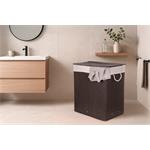 Koš na prádlo G21 150 l s rozdělovači, bambusový černý s bílým košem