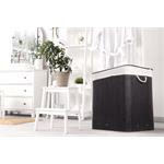 Koš na prádlo G21 150 l s rozdělovači, bambusový černý s bílým košem