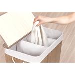 Koš na prádlo G21 150 l s rozdělovači, bambusový s bílým košem 