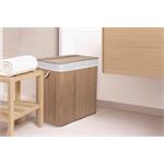 Koš na prádlo G21 150 l s rozdělovači, bambusový s bílým košem 