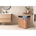 Koš na prádlo G21 150 l s rozdělovači, bambusový s hnědým košem 