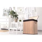 Koš na prádlo G21 150 l s rozdělovači, bambusový s hnědým košem 