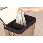 Koš na prádlo G21 150 l s rozdělovači, bambusový s hnědým košem 