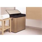 Koš na prádlo G21 150 l s rozdělovači, bambusový s hnědým košem 