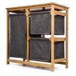 Koš na prádlo G21 38 l s úložnými boxy, bambusový - 2. jakost