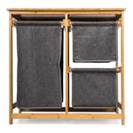 Koš na prádlo G21 38 l s úložnými boxy, bambusový - 2. jakost