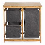 Koš na prádlo G21 38 l s úložnými boxy, bambusový