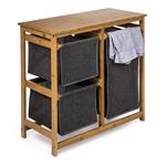 Koš na prádlo G21 38 l s úložnými boxy, bambusový