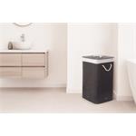 Koš na prádlo G21 72 l, bambusový černý s bílým košem
