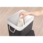 Koš na prádlo G21 72 l, bambusový černý s bílým košem