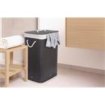 Koš na prádlo G21 72 l, bambusový černý s bílým košem