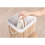 Koš na prádlo G21 72 l, bambusový s bílým košem