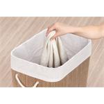 Koš na prádlo G21 72 l, bambusový s bílým košem